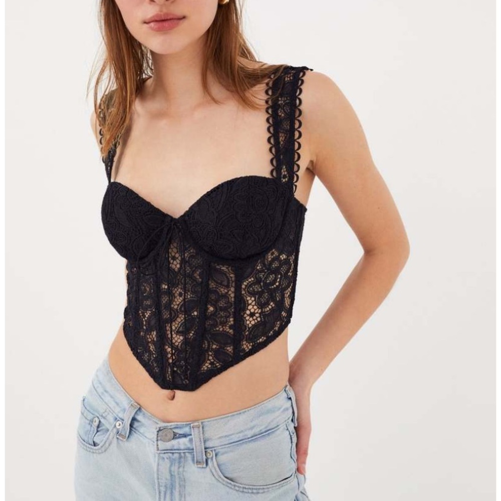 For love and lemons black corset crop top